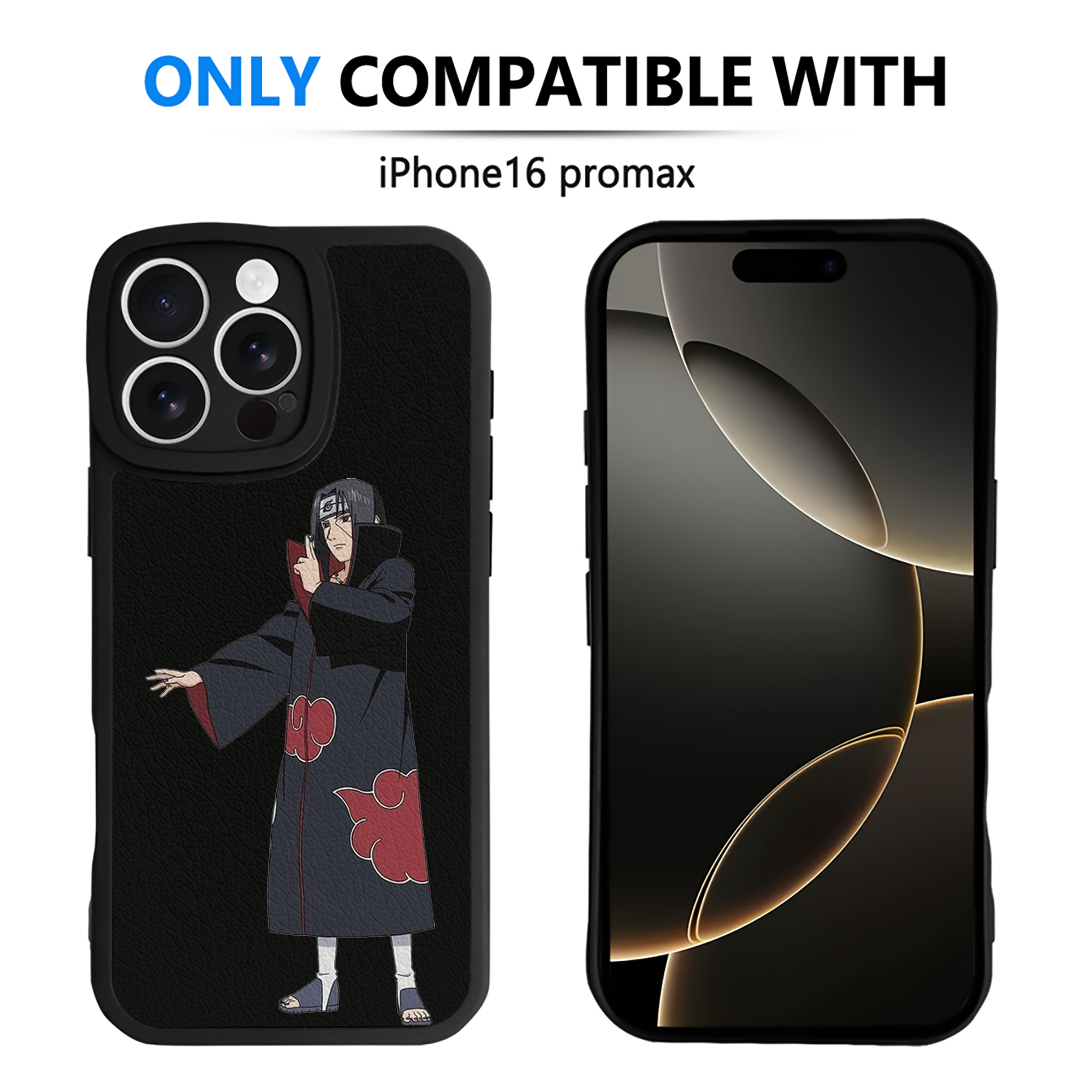 （画像用） NARUTO -ナルト- うちは イタチ Uchiha Itachi 【iPhone 16シリーズ対応】シリコンスマホケース（レザー調） 材質：シリコン